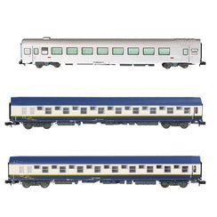 Coffret de 3 voitures « Train Expo », coffret n° 3, 2 x T2 voiture-lits + voiture-bar, ép. VI, SNCF