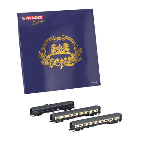 Coffret de 3 voitures « Edelweiss Pullman Express », set 1/2 (DD3, VPC Flèche d'Or + VP Étoile du Nord), ép. II, CIWL