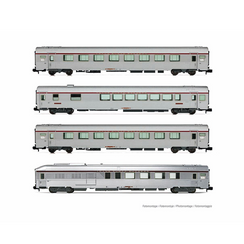 Coffret de 4 voitures type Mistral '69, TEE "Jules Verne", Paris-Nantes, ép. IV, SNCF
