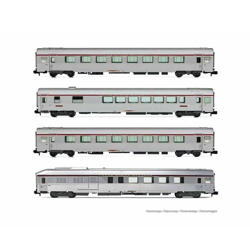 Coffret de 4 voitures type Mistral '69, TEE "Jules Verne", Paris-Nantes, ép. IV, SNCF