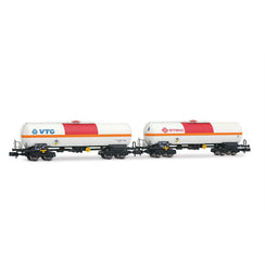 Coffret de 2 wagons-citernes « VTG + Ermewa », livrée beige/orange/rouge, ép. VI, SNCF