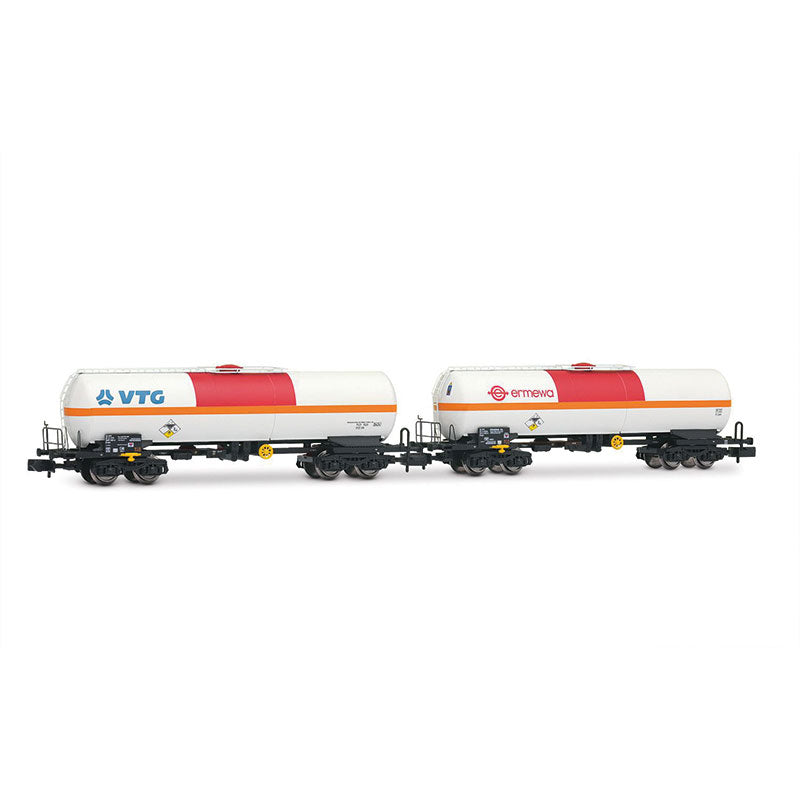 Coffret de 2 wagons-citernes « VTG + Ermewa », livrée beige/orange/rouge, ép. VI, SNCF