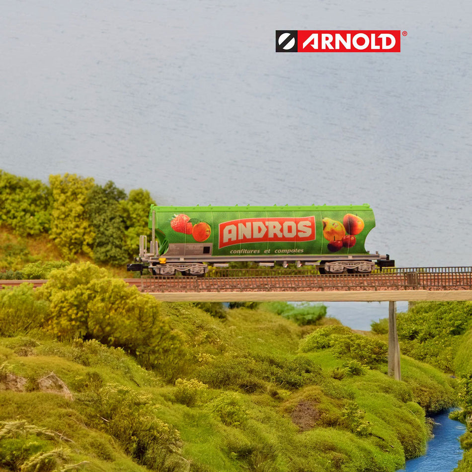 Wagon-trémie pour transport de sucre à 4 essieux, « Andros », livrée verte, ép. V, SNCF, éch. N
