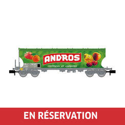 Wagon-trémie pour transport de sucre à 4 essieux, « Andros », livrée verte, ép. V, SNCF, éch. N