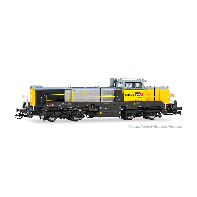 Locomotive diesel BB 79000, Vossloh DE 18, livrée jaune/grise, ép.VI, SNCF Réseau, ech. TT, avec décodeur sonore multiprotocole