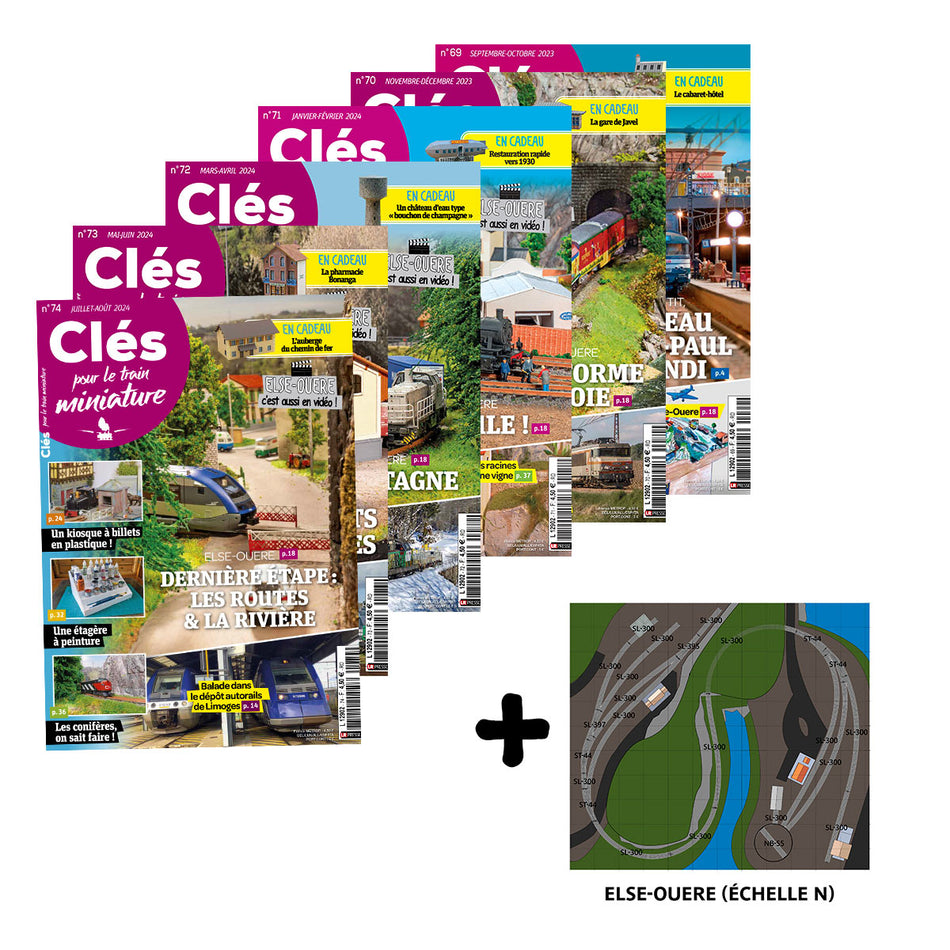 Lot Clés pour le train miniature 13 : les n°69 à 74 + Plan de réseau Else-Ouere