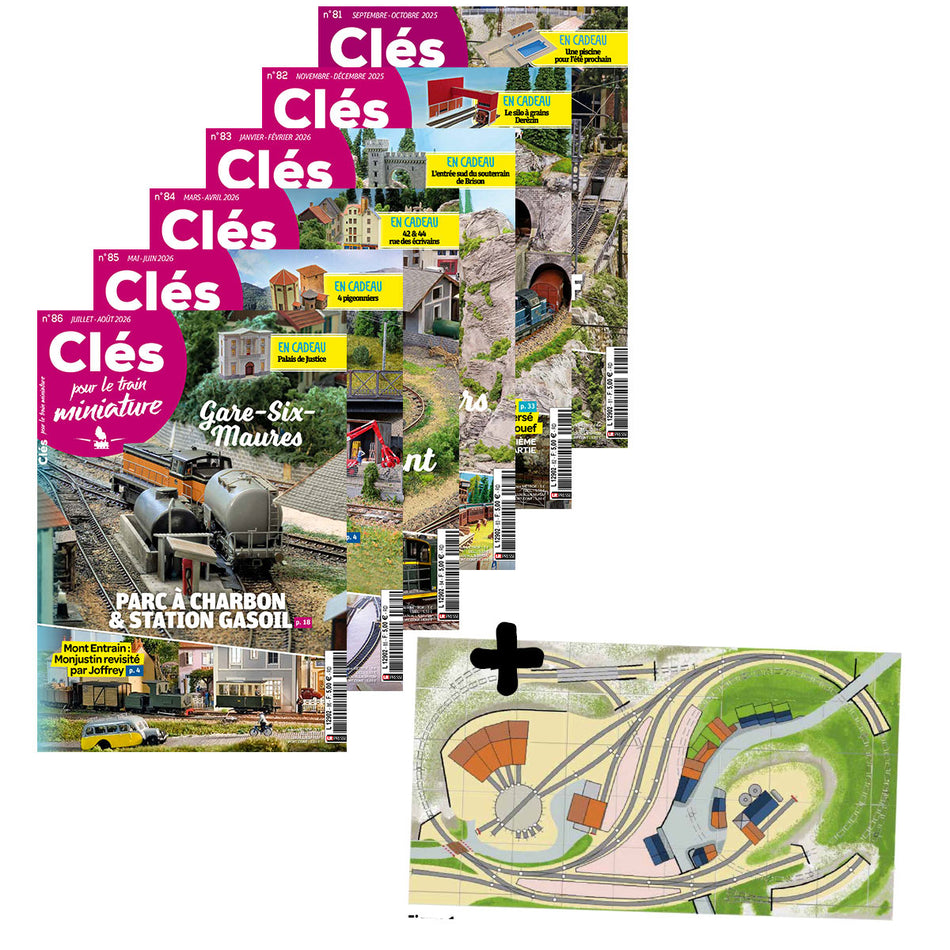Lot Clés pour le train miniature 15 : les n°81 à 86 + Plan de réseau Gare-Six-Maures