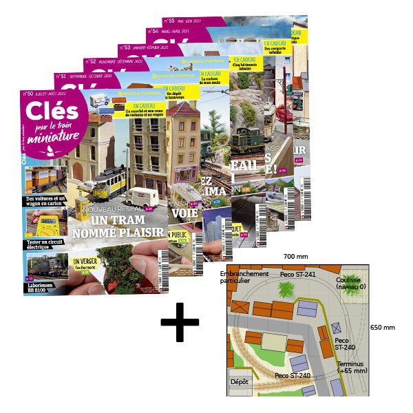 Lot Clés pour le train miniature 9 : les n°50 à 55 + Plan de réseau Un tram nommé plaisir