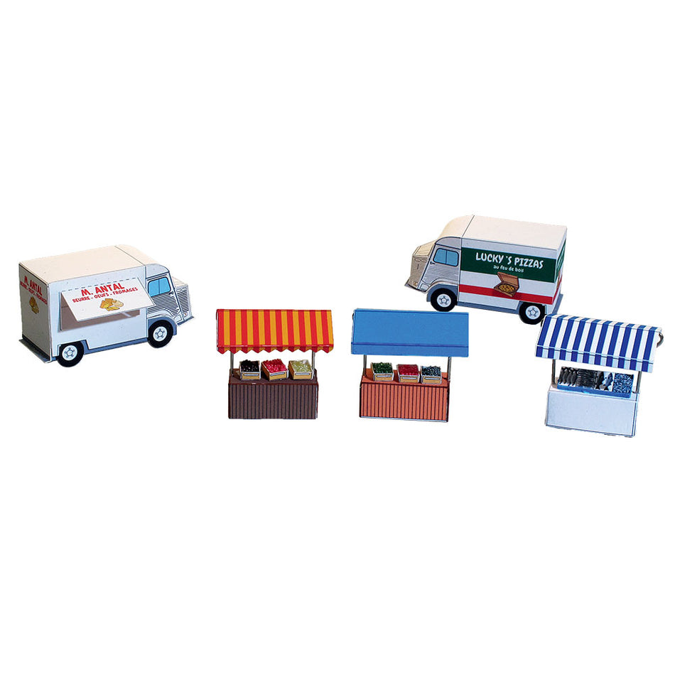 Ensemble de bâtiments en carton à découper "Bâtiments du commerce n°2"
