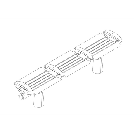 Banc de quai de gare moderne 3 places