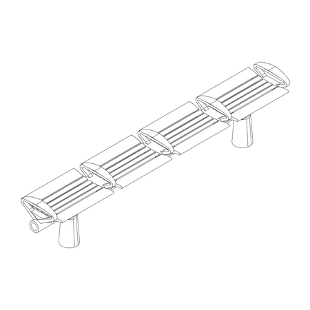 Banc de quai de gare moderne 4 places