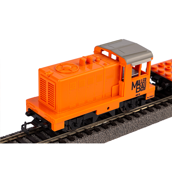 Coffret de départ R/C, locomotive et 2 wagons « briques de construction »