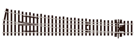 Aiguille courbe à droite electrofrog rayon 1524 mm éch. 00/H0 - code 75