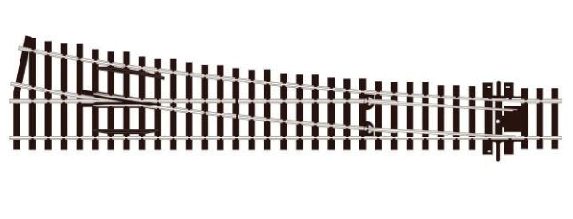 Aiguille courbe à droite electrofrog rayon 1524 mm éch. 00/H0 - code 75