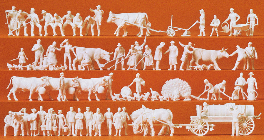 52 figurines et 50 animaux à la campagne -  à peindre