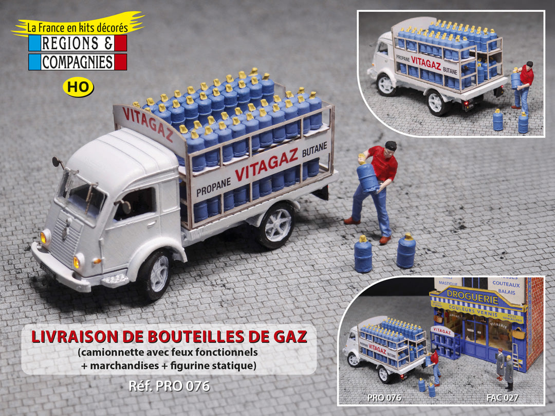 Livraison de bouteilles de gaz avec camion Renault Galion