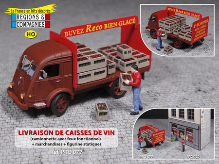 Livraison de caisses de vin avec camion Renault Galion