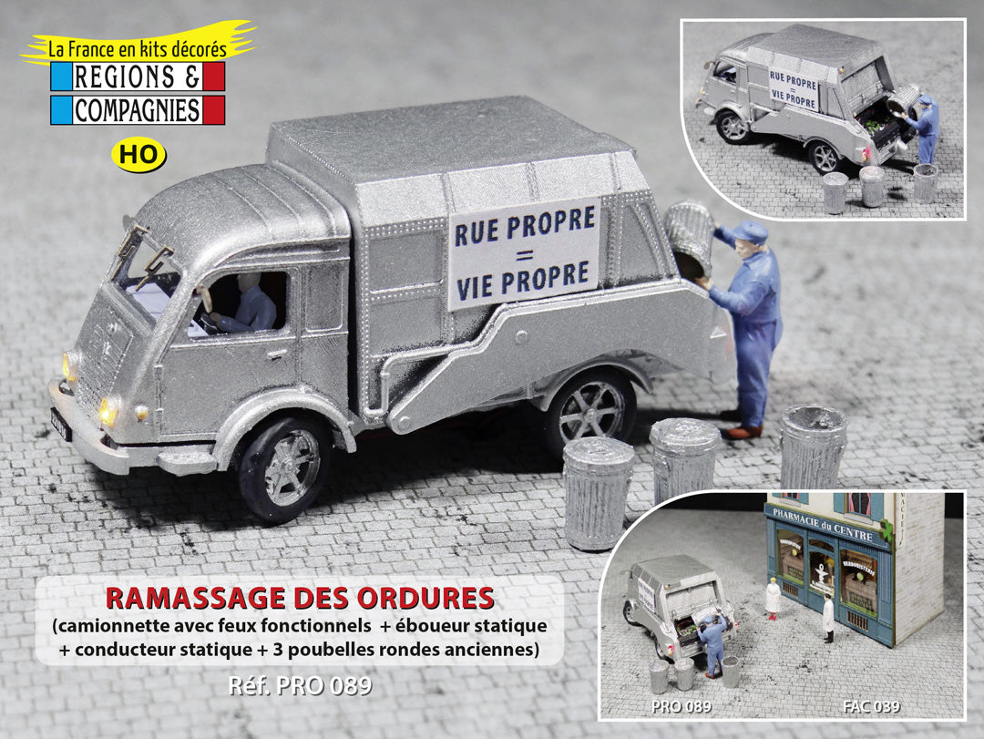 Ramassage d'ordures avec camion Renault Galion