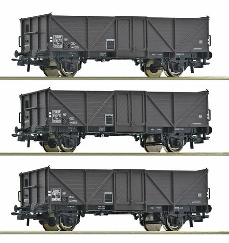 Coffret de 3 wagons de marchandises ouverts, ép. III, SNCF