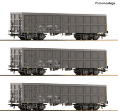 Coffret de 3 wagons tombereaux à toit ouvert type Fas, ép. V-VI, SNCF