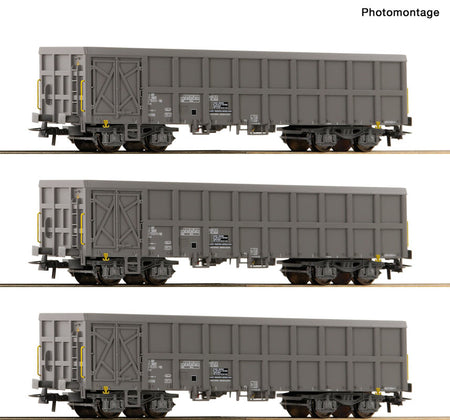 Coffret de 3 wagons tombereaux à toit ouvert type Fas, ép. V-VI, SNCF