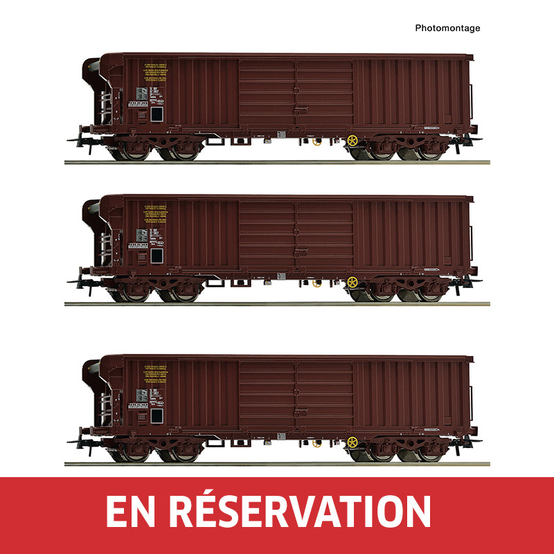 Coffret de 3 wagons à toit roulant, ép. IV, SNCF, DC