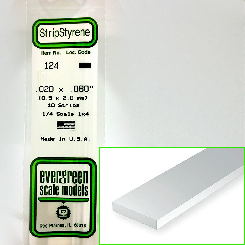 Baguette de polystyrène - 0.5 x 2 x 355 mm - EVG 124