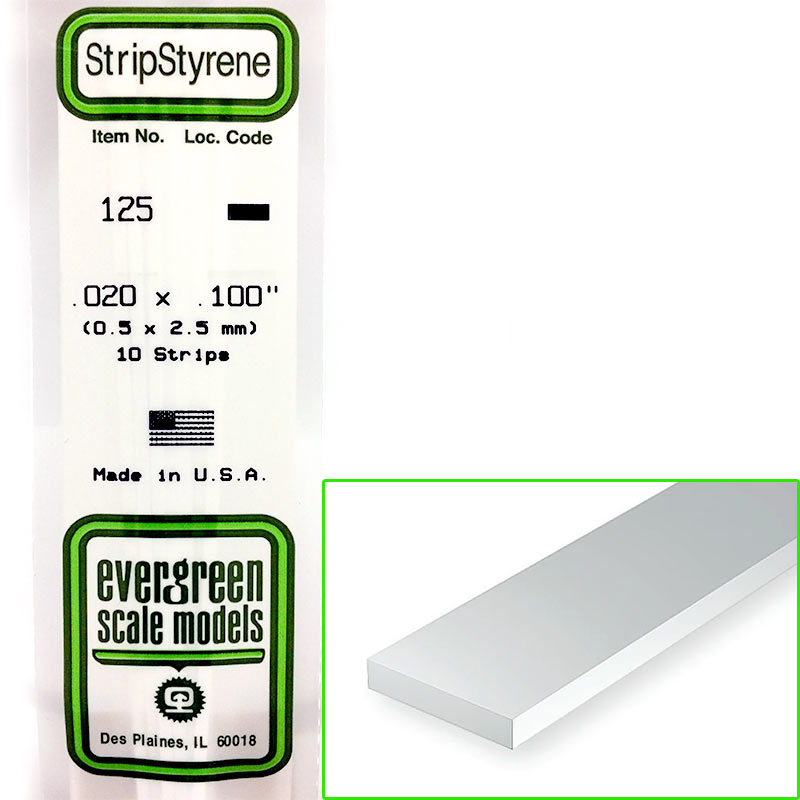 Bande de polystyrène 0,50x2,50x355 mm - EVG 125