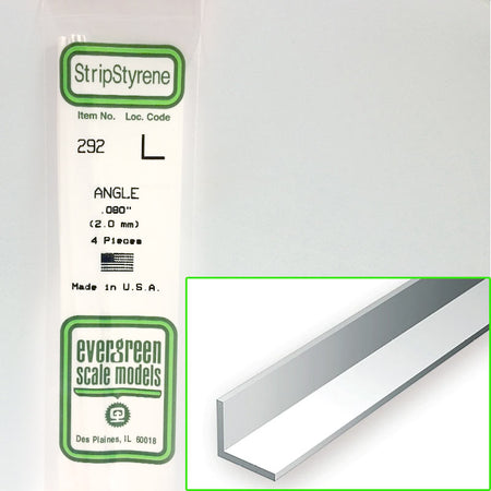 Profilé polystyrène en angle - 2 x 2 x 355 mm - EVG 292