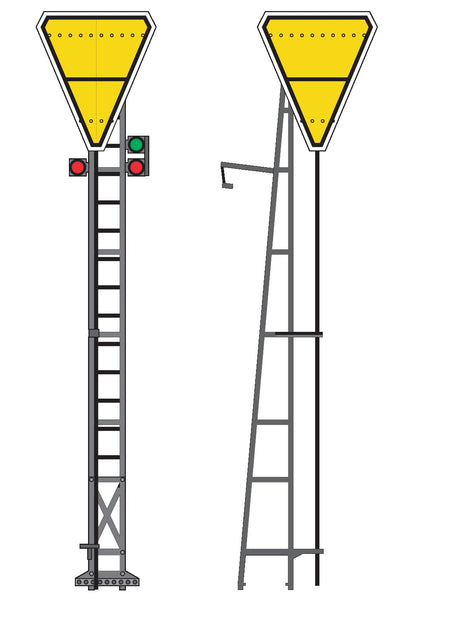 Signal PLM sur mât en treillis - Rappel de ralentissement, ép. II à V