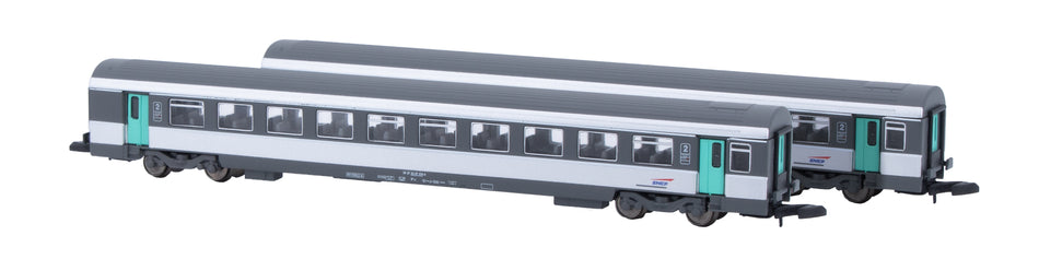 Coffret de 2 voitures voyageurs 2nd Cl.CORAIL Vtu - Nouvelle déco (éch. Z)