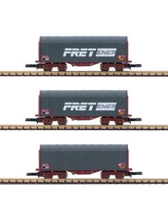Coffret de 3 wagons bâchés à bogies FRET SNCF (éch. Z)