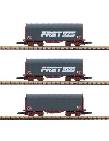 Coffret de 3 wagons bâchés à bogies FRET SNCF (éch. Z)