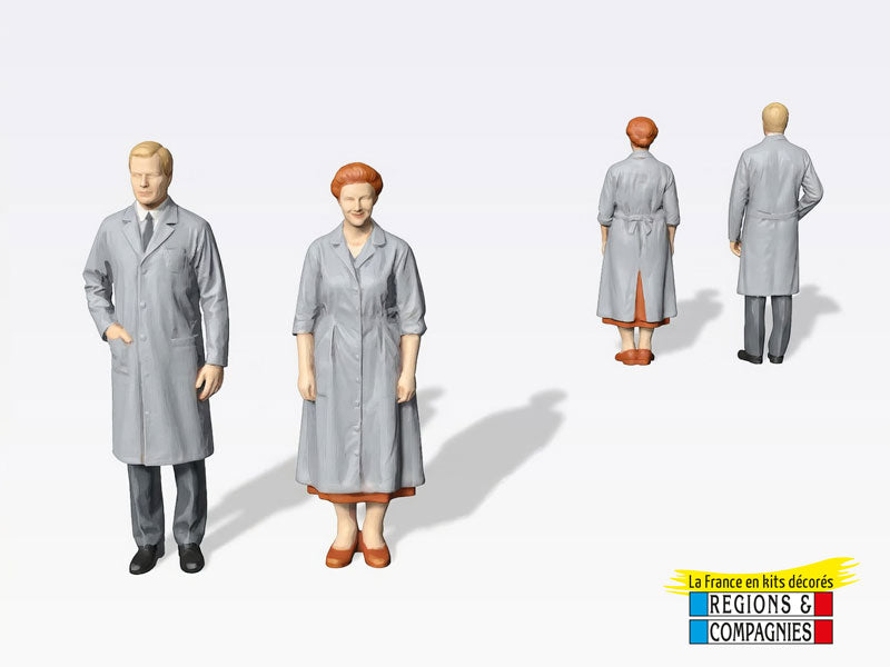 Mini-façade droguerie avec ses figurines couple de droguistes