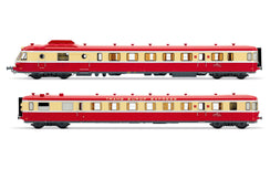 Autorail diesel RGP I avec remorque en livrée TEE rouge/crème, ép. III, SNCF, avec décodeur sonore