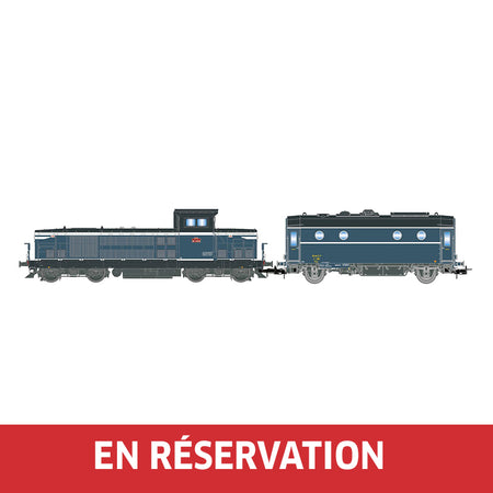 Locomotive diesel BB 66013, blanche/bleue + fourgon-chaudière 800 kg/h, SHmf 788, livrée bleu clair, ép. IV, SNCF,  avec décodeur sonore multiprotocole
