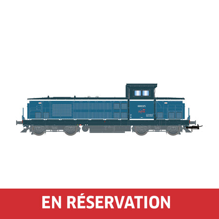 Locomotive diesel BB 666025, livrée blanche/bleue, ép. VI, SNCF Infra