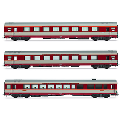 Coffret de 3 voitures « Le Kléber » (A8u, A8tu, Vru) en livrée « Grand Confort » grise, ép. IV, SNCF