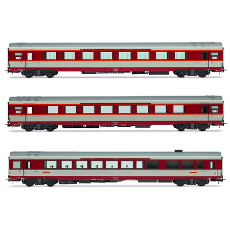 Coffret de 3 voitures « Le Kléber » (A8u, A8tu, Vru) en livrée « Grand Confort » grise, ép. IV, SNCF