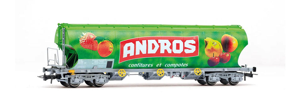 Wagon-trémie pour transport de sucre à 4 essieux, « Andros », livrée verte, ép. IV, SNCF