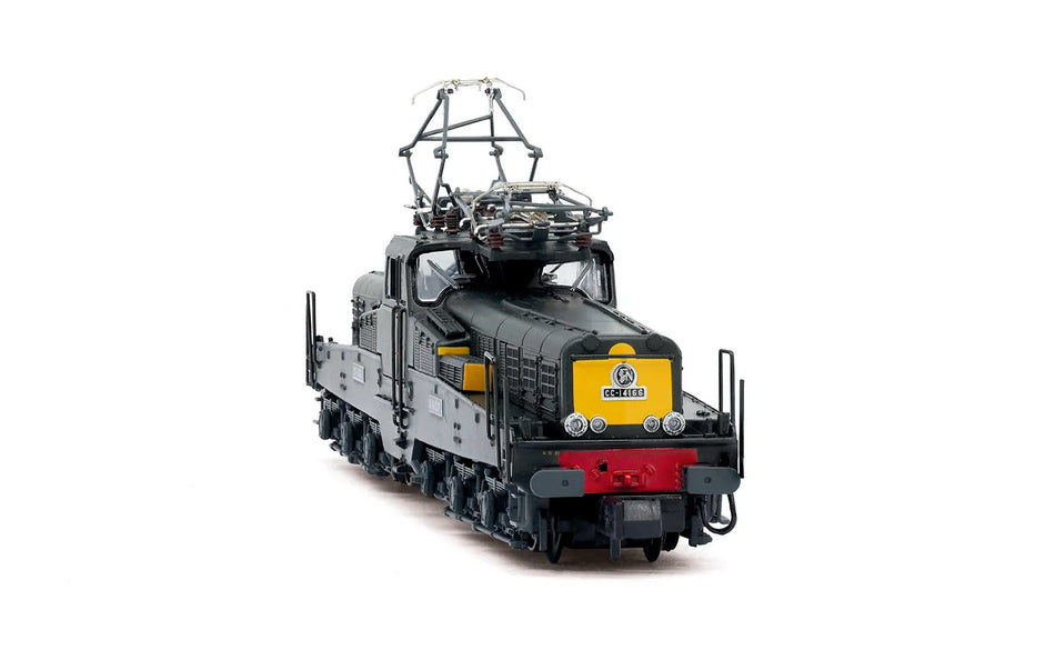 Locomotive électrique CC 14166, livrée verte/jaune, version fin de carrière, 4 lampes modernes, ép. IV, SNCF, éch. N