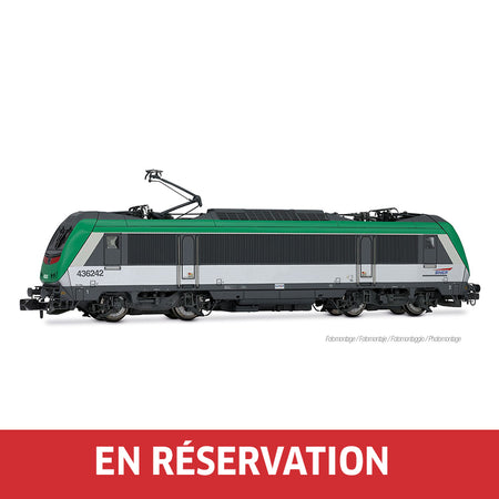 Locomotive électrique BB 436242, livrée argent/verte FRET avec logo « Casquette », ép. V, SNCF, éch. N, avec décodeur sonore multiprotocole
