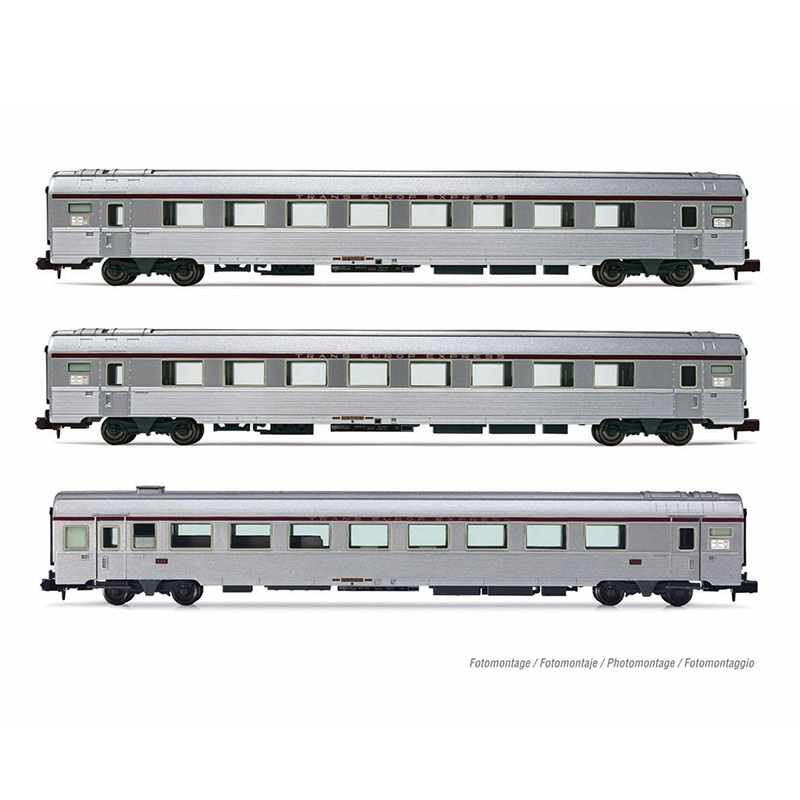 Coffret  de 3 voitures type Mistral '69, TEE "Jules Verne", Paris-Nantes, ép. IV, SNCF