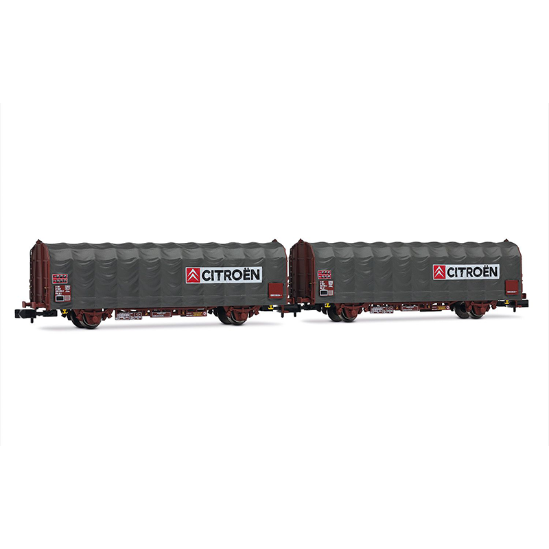 Coffret de 2 wagons bâchés à 2 essieux « Citroën », type Kijls K70, ép. IV-V, SNCF