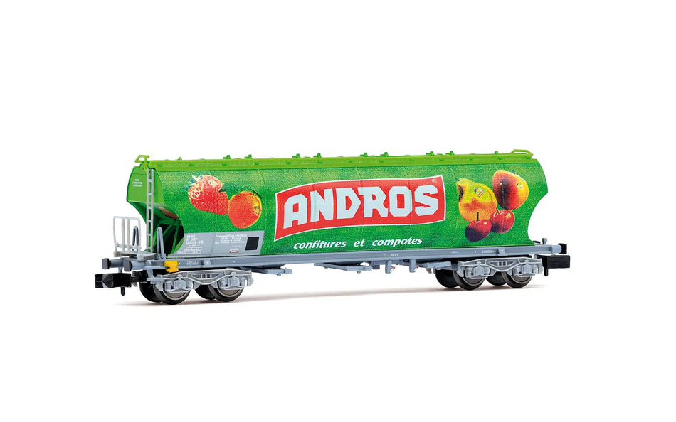 Wagon-trémie pour transport de sucre à 4 essieux, « Andros », livrée verte, ép. V, SNCF, éch. N