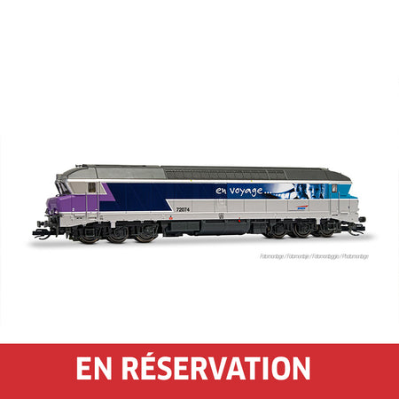 Locomotive diesel à 6 essieux CC 72074, « En Voyage », ép.V, SNCF, ech. TT