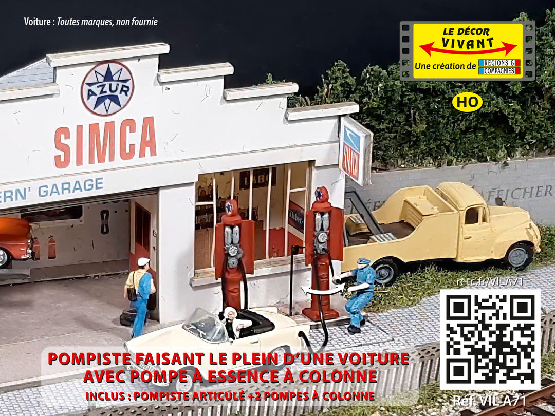 Pompiste faisant le plein d’une voiture