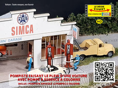 Pompiste faisant le plein d’une voiture
