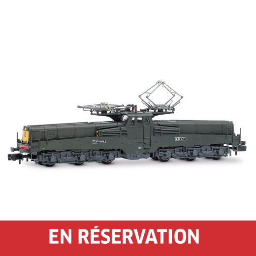 Locomotive électrique CC 14014 en livrée verte/jaune, ép. IV, SNCF, éch. N