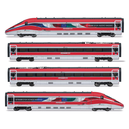 Coffret de 4 unités train "Frecciarossa 1000", publicité "Le plaisir d'un voyage nouveau" , ép. VI, DCC, FS Trenitalia